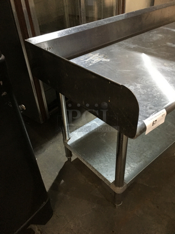 L & J Commercial Work/Prep Table! With Underneath Storage Space! With Back & Side Splashes! All Stainless Steel! On Legs! - Image 2 of 7