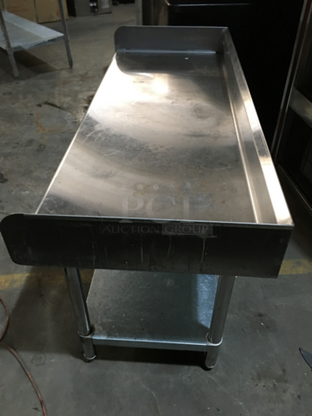 L & J Commercial Work/Prep Table! With Underneath Storage Space! With Back & Side Splashes! All Stainless Steel! On Legs! - Image 3 of 7