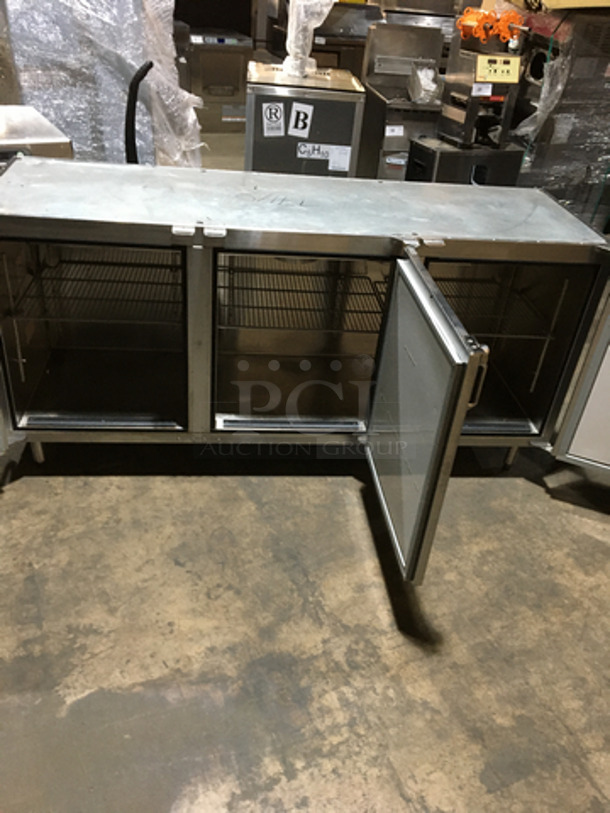 Glastender Commercial Refrigerated 3 Door Bar Back! All Stainless Steel! Model LP72L6SN Serial 404169479N! 120V 1Phase! Remote Compressor/No Compressor! On Legs! - Image 7 of 10