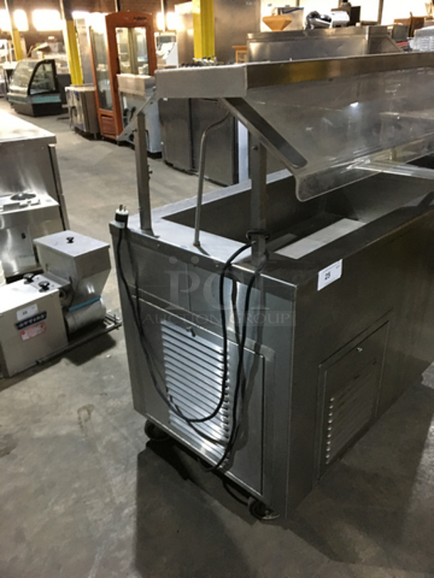 Precision All Stainless Steel Refrigerated Cold Pan/Salad Bar Island! With Sneeze Guard! 115V 1 Phase! On Commercial Casters! - Image 2 of 7