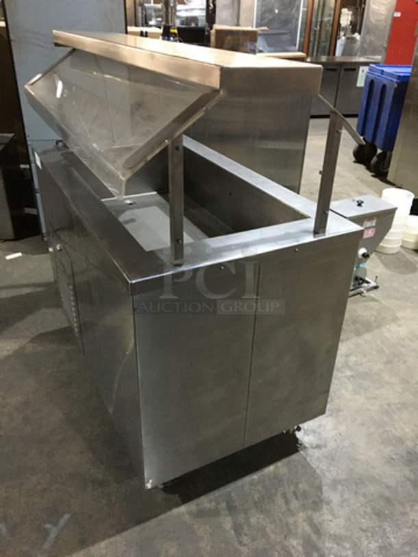Precision All Stainless Steel Refrigerated Cold Pan/Salad Bar Island! With Sneeze Guard! 115V 1 Phase! On Commercial Casters! - Image 3 of 7