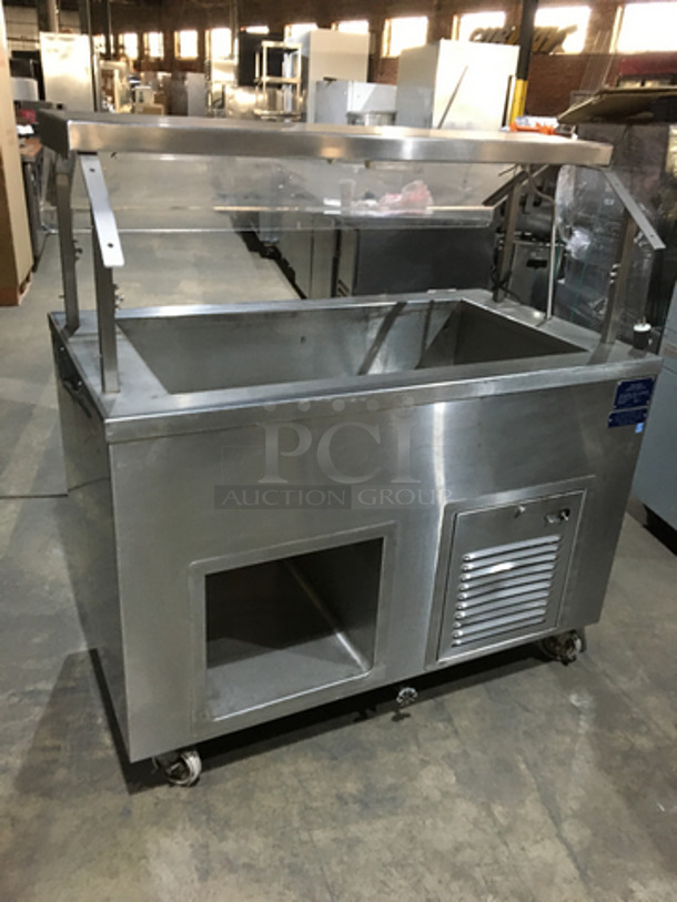 Precision All Stainless Steel Refrigerated Cold Pan/Salad Bar Island! With Sneeze Guard! 115V 1 Phase! On Commercial Casters! - Image 4 of 7