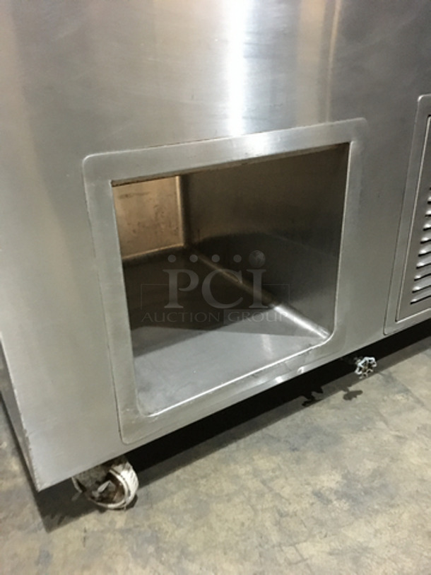 Precision All Stainless Steel Refrigerated Cold Pan/Salad Bar Island! With Sneeze Guard! 115V 1 Phase! On Commercial Casters! - Image 6 of 7