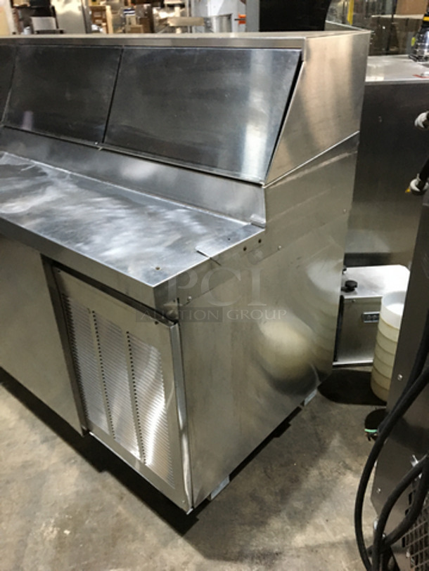 Delfield Commercial Refrigerated Pizza Prep/Mega Top Sandwich/Salad Prep Table! With 2 Drawers Underneath! With 2 Door Underneath Storage Space! All Stainless Steel! On Casters! - Image 2 of 9
