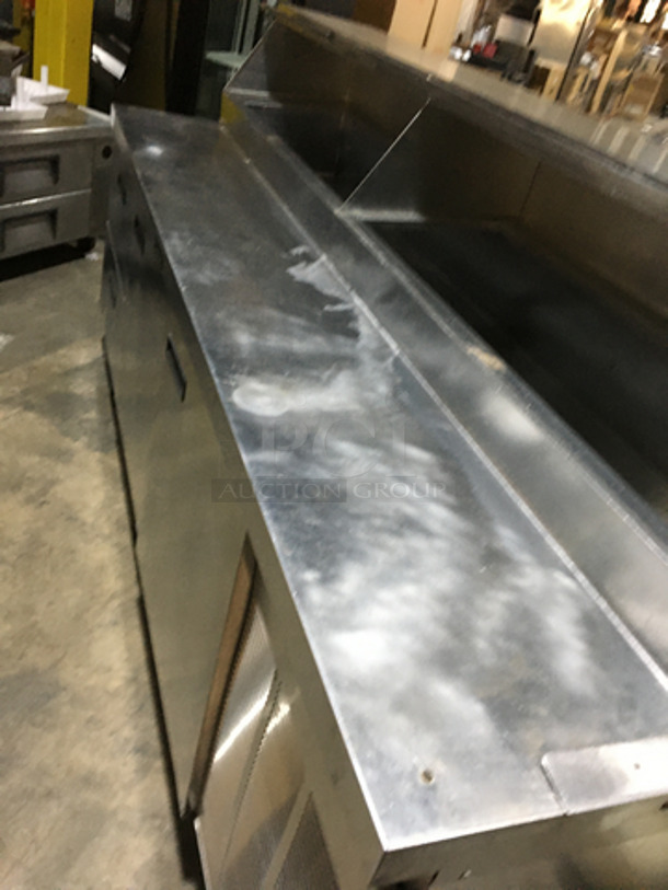 Delfield Commercial Refrigerated Pizza Prep/Mega Top Sandwich/Salad Prep Table! With 2 Drawers Underneath! With 2 Door Underneath Storage Space! All Stainless Steel! On Casters! - Image 9 of 9