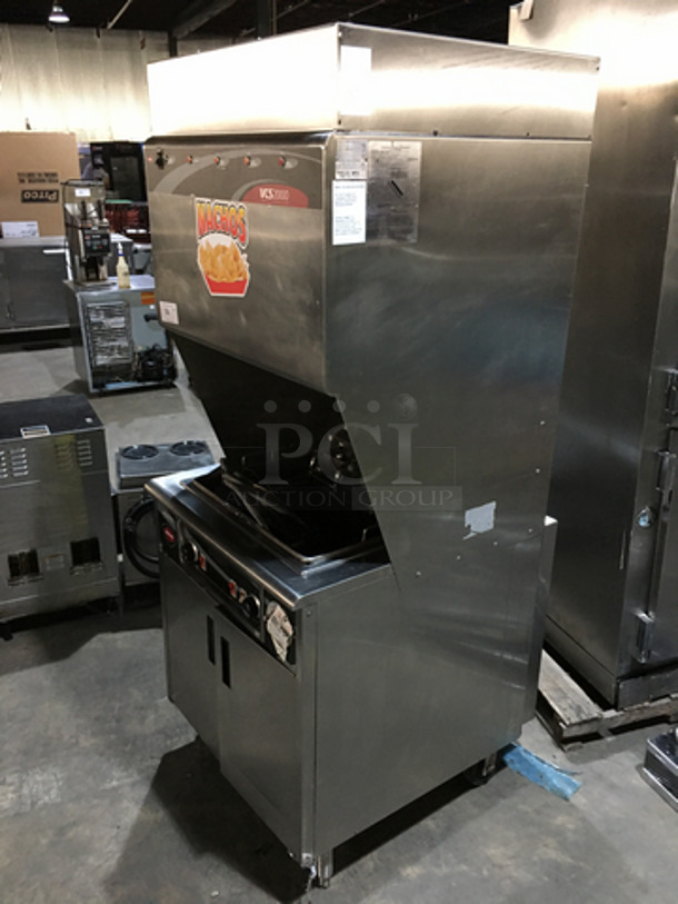 AMAZING! Wells Commercial Electric Powered Deep Fat Fryer! With Ventless Hood! All Stainless Steel! Model WVF886 Serial LAR1100! 208V! On Casters! - Image 2 of 10