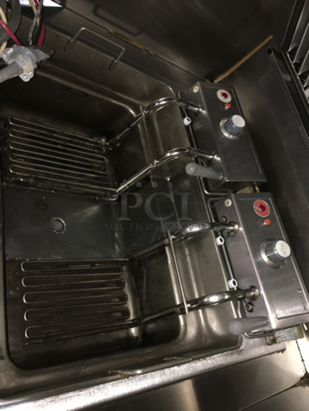 AMAZING! Wells Commercial Electric Powered Deep Fat Fryer! With Ventless Hood! All Stainless Steel! Model WVF886 Serial LAR1100! 208V! On Casters! - Image 5 of 10