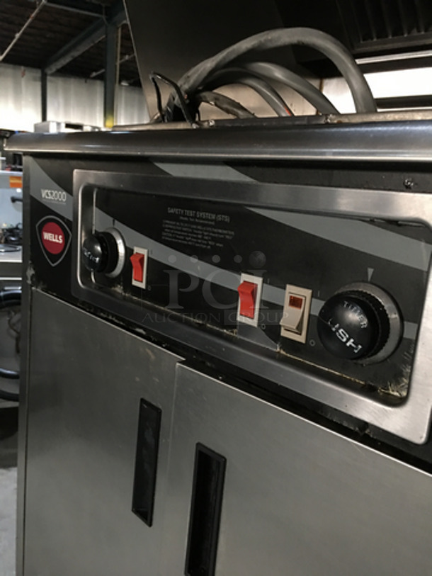 AMAZING! Wells Commercial Electric Powered Deep Fat Fryer! With Ventless Hood! All Stainless Steel! Model WVF886 Serial LAR1100! 208V! On Casters! - Image 7 of 10