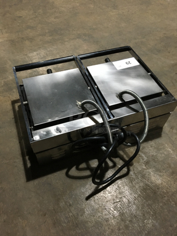 Eurodib Commercial Countertop Dual Panini Press Machine! All Stainless Steel! Model PDRE Serial ANNO2003/11! 230V! - Image 4 of 9