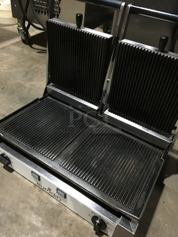 Eurodib Commercial Countertop Dual Panini Press Machine! All Stainless Steel! Model PDRE Serial ANNO2003/11! 230V! - Image 5 of 9