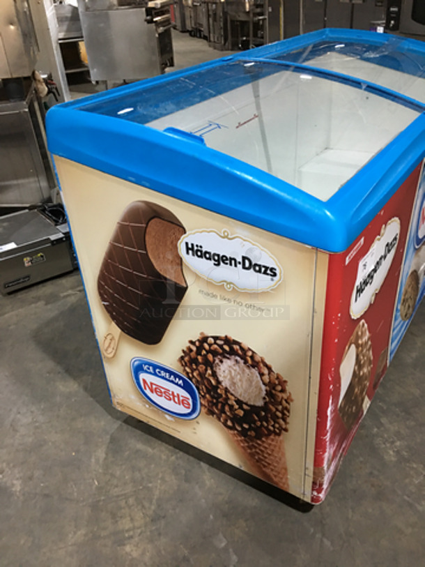Sweet! AHT 2 Sliding Doors Ice Cream Display Freezer Chest! Model RIOS150 Serial 35015500002152! 110/120V!
 - Image 2 of 8