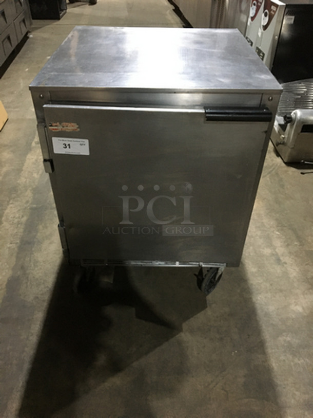 Beverage Air Commercial Single Door Refrigerated Lowboy! With Poly Coated Racks! All Stainless Steel! Model UCR27A Serial 7702987! 115V 1Phase! On Commercial Casters! - Image 1 of 7