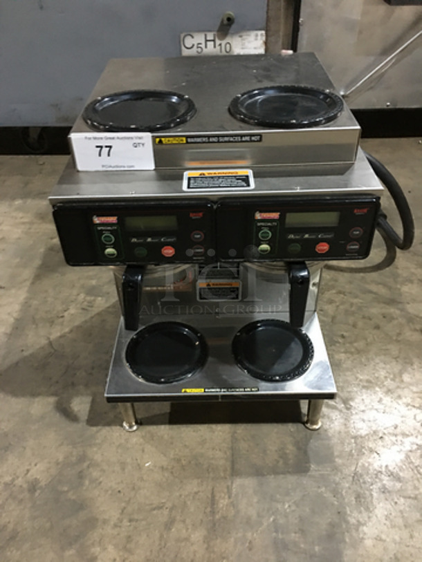 Bunn Commercial Countertop Dual Coffee Brewing Machine! Axiom Series! With 4 Coffee Pot Warming Stations! All Stainless Steel! Model AXIOM2/2TWIN Serial AXTN024838! 120/208/240V 1Phase! On Legs!