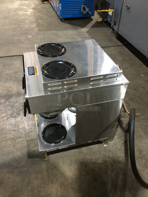 Bunn Commercial Countertop Dual Coffee Brewing Machine! Axiom Series! With 4 Coffee Pot Warming Stations! All Stainless Steel! Model AXIOM2/2TWIN Serial AXTN024838! 120/208/240V 1Phase! On Legs! - Image 3 of 8