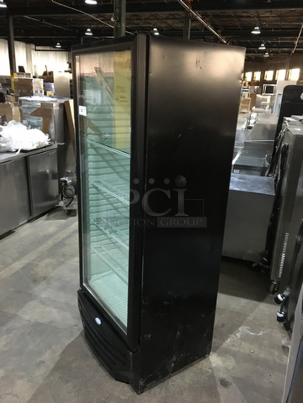 Single Door Reach In Cooler Merchandiser! With Poly Coated Racks! Model VM08007289 Serial 534080603688!   - Image 2 of 8