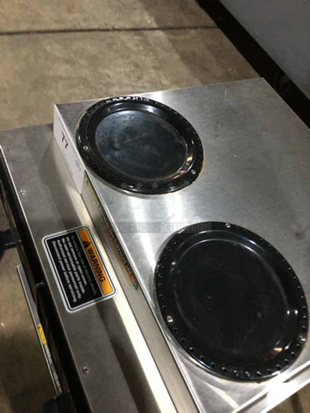 Bunn Commercial Countertop Dual Coffee Brewing Machine! Axiom Series! With 4 Coffee Pot Warming Stations! All Stainless Steel! Model AXIOM2/2TWIN Serial AXTN024838! 120/208/240V 1Phase! On Legs! - Image 5 of 8