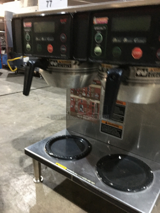Bunn Commercial Countertop Dual Coffee Brewing Machine! Axiom Series! With 4 Coffee Pot Warming Stations! All Stainless Steel! Model AXIOM2/2TWIN Serial AXTN024838! 120/208/240V 1Phase! On Legs! - Image 6 of 8
