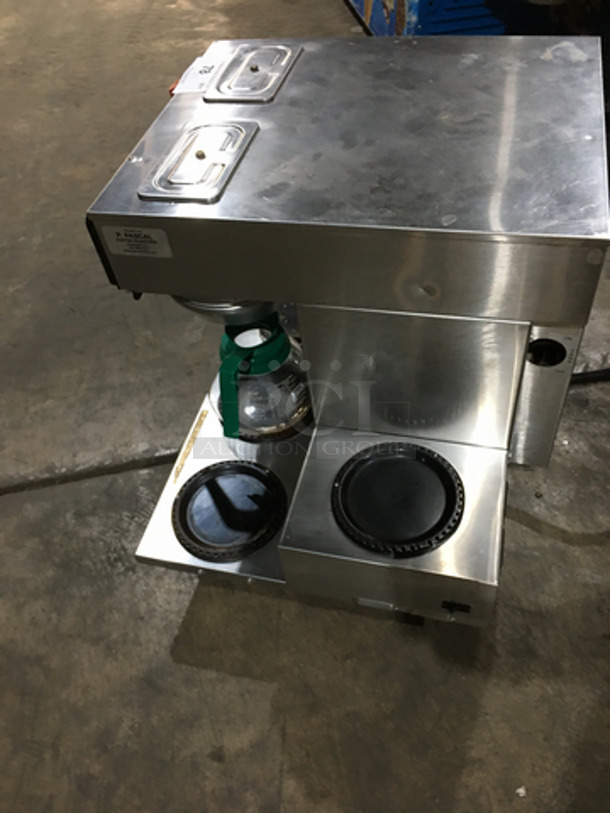 Bunn Commercial Countertop Dual Coffee Brewing Machine! With 6 Coffee Pot Warming Stations! With Hot Water Dispenser! All Stainless Steel! On Legs! - Image 4 of 10