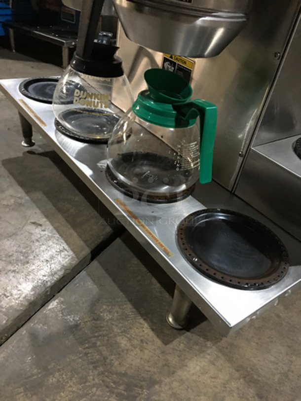 Bunn Commercial Countertop Dual Coffee Brewing Machine! With 6 Coffee Pot Warming Stations! With Hot Water Dispenser! All Stainless Steel! On Legs! - Image 5 of 10
