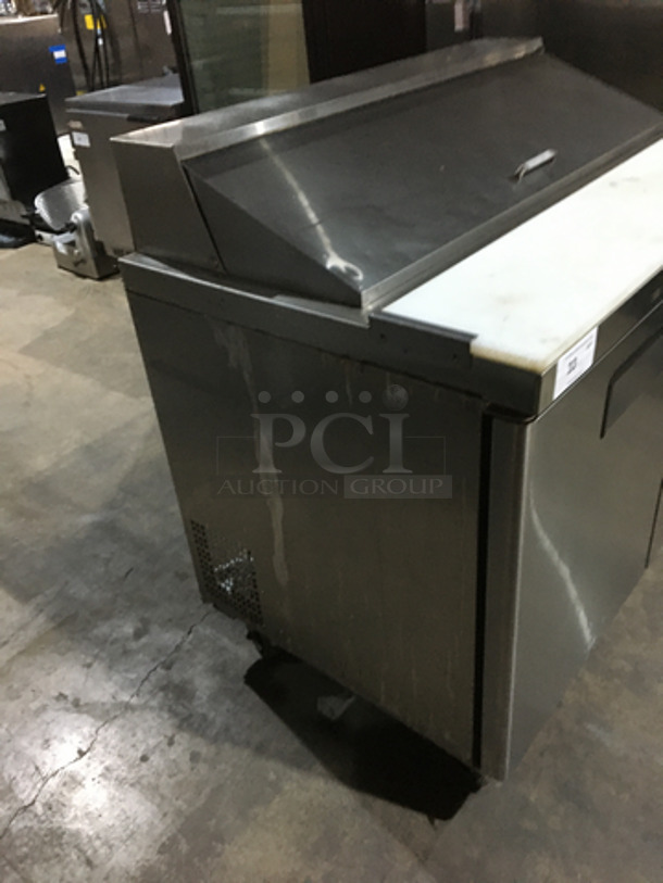 Nice! Late Model 2017! Bison Refrigerated Sandwich Prep Table! Model BST48 Serial BST4800317051000K80026! 115V 1 Phase! On Commercial Casters! - Image 3 of 10