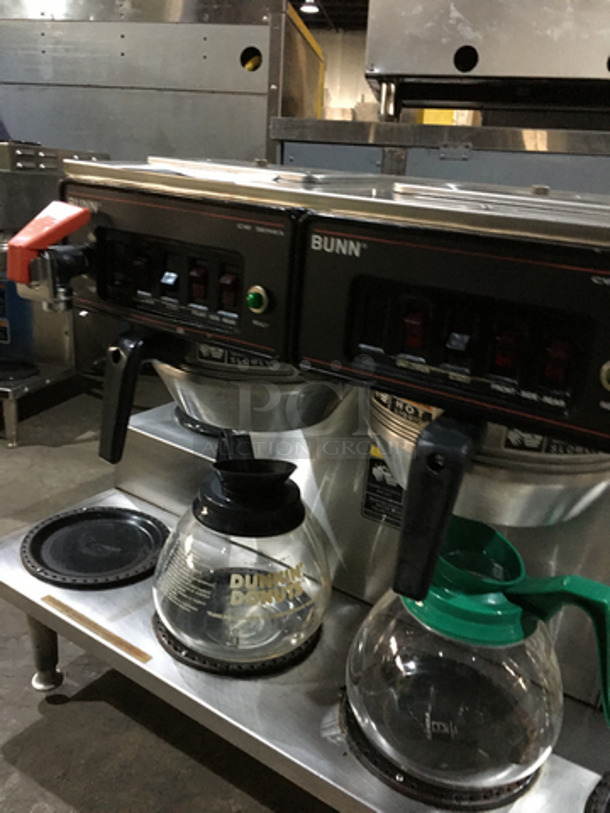 Bunn Commercial Countertop Dual Coffee Brewing Machine! With 6 Coffee Pot Warming Stations! With Hot Water Dispenser! All Stainless Steel! On Legs! - Image 7 of 10