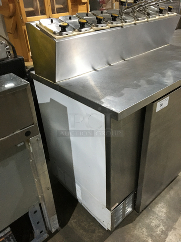 NICE! Beverage Air Commercial Refrigerated Work Top Station! With 2 Door Underneath Storage Space! With Cold Topping Rail! All Stainless Steel! Model MS681 Serial 6715397! 115V 1Phase! - Image 3 of 10