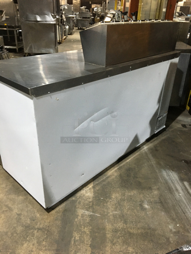 NICE! Beverage Air Commercial Refrigerated Work Top Station! With 2 Door Underneath Storage Space! With Cold Topping Rail! All Stainless Steel! Model MS681 Serial 6715397! 115V 1Phase! - Image 4 of 10