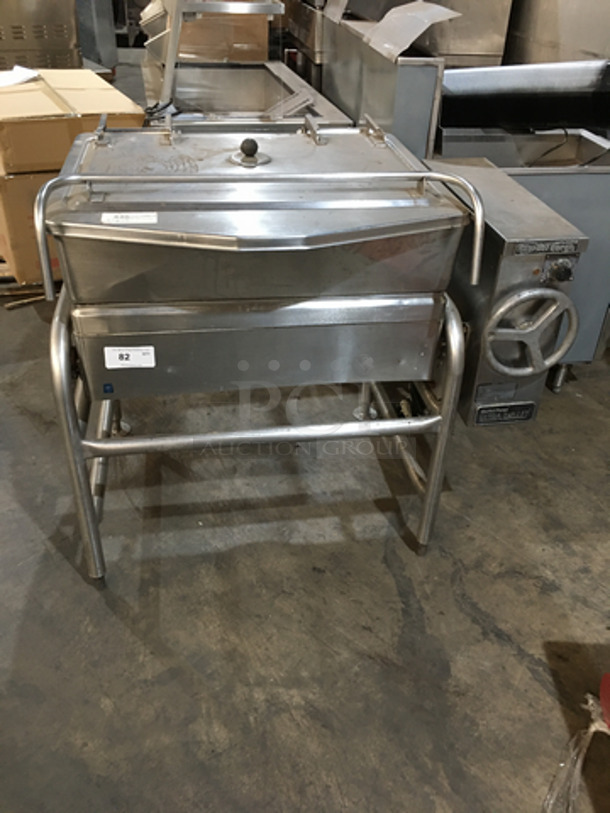 Market Forge Commercial Electric Powered Tilted Braising Pan/Skillet! Model 1000! All Stainless Steel! 208V 3 Phase! On Legs!