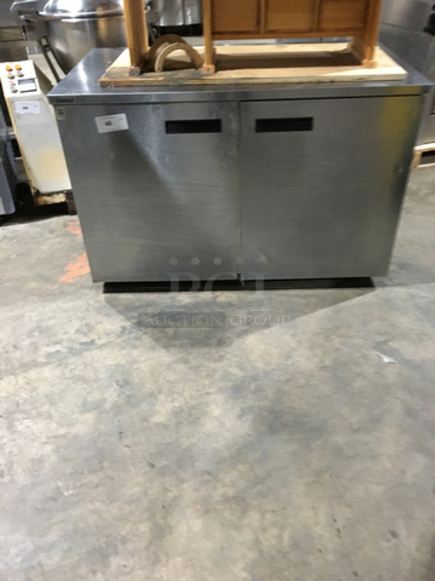 Delfield Commercial 2 Door Lowboy/Worktop Cooler! With Poly Coated Racks! All Stainless Steel! Model UC4048STAR Serial 1107152001600! 115V 1Phase!
