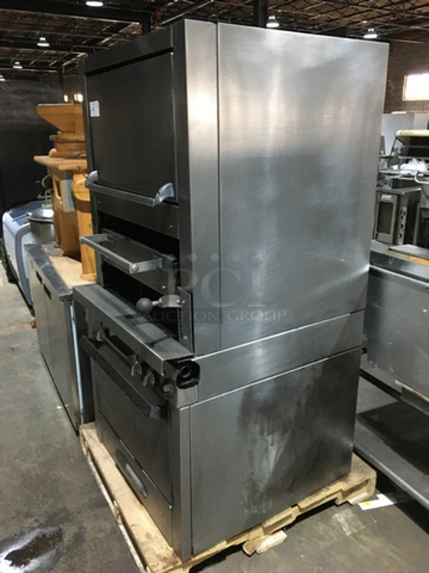 Nice! Jade Range Natural Gas Powered Upright Char Broiler Grill! With Double Oven! All S.S. Body! - Image 2 of 7