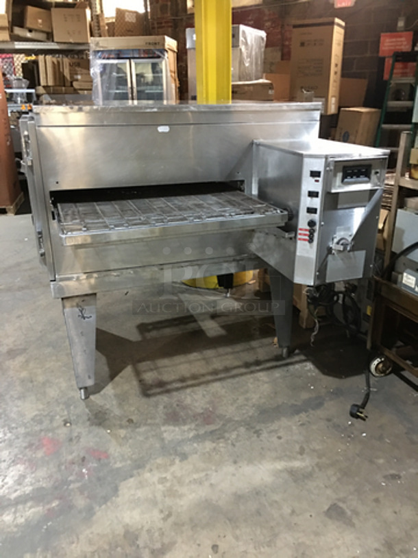 NICE! Blodgett Commercial Natural Gas Powered Conveyor Pizza Oven! All Stainless Steel! On Legs! - Image 2 of 9