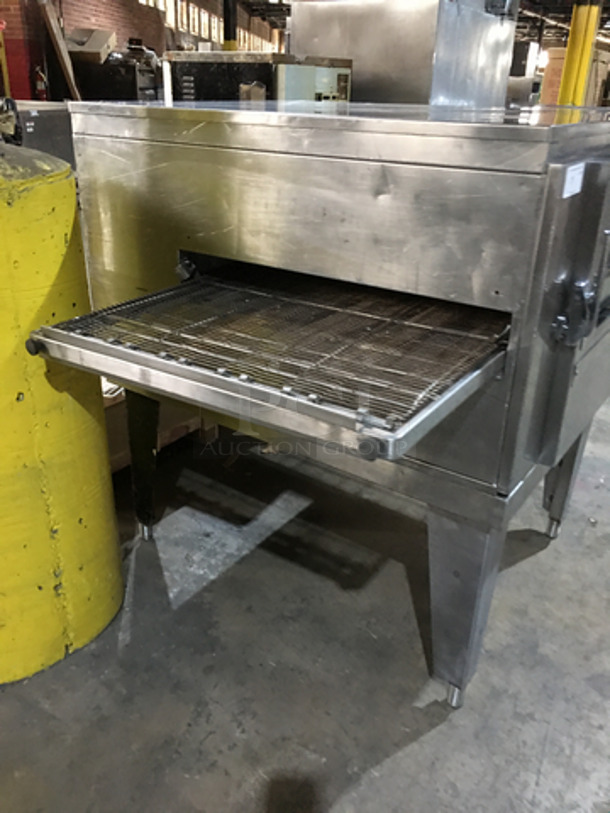 NICE! Blodgett Commercial Natural Gas Powered Conveyor Pizza Oven! All Stainless Steel! On Legs! - Image 3 of 9