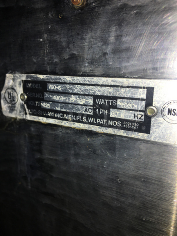 Wow! Alto Shaam Under The Counter Hot Food Holding Cabinet! Model 750S Serial 4969135889! Halo Heat Series! 125V 1 Phase! On Casters! All S.S.!
 - Image 7 of 7