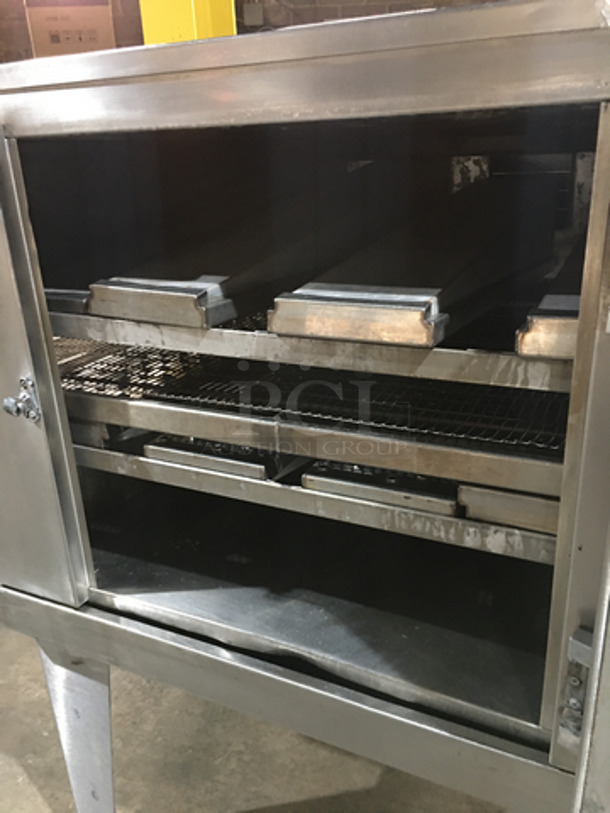 NICE! Blodgett Commercial Natural Gas Powered Conveyor Pizza Oven! All Stainless Steel! On Legs! - Image 8 of 9
