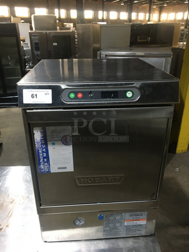 Wow! Hobart All Stainless Steel Under The Counter Commercial Dishwasher! Model LXIC Serial 231140862! 120V 1 Phase!