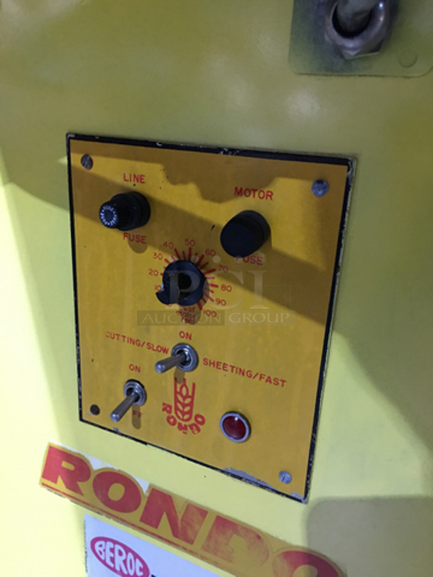 FAB! Seewer Rondo Commercial Floor Style Heavy Duty Reversible Dough Sheeter! Model SSO63C Serial A7179010! - Image 8 of 10