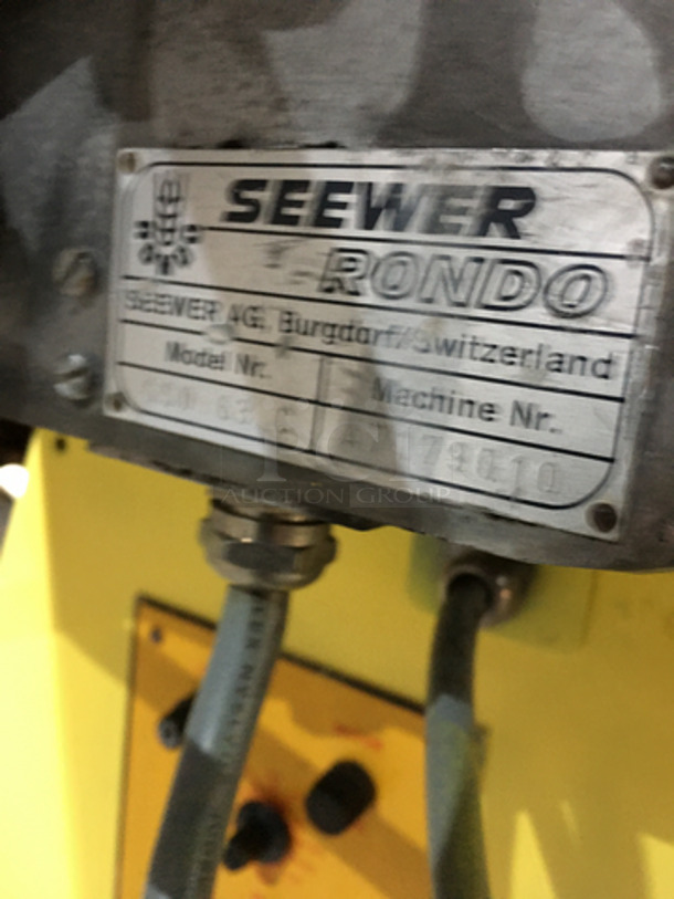 FAB! Seewer Rondo Commercial Floor Style Heavy Duty Reversible Dough Sheeter! Model SSO63C Serial A7179010! - Image 9 of 10