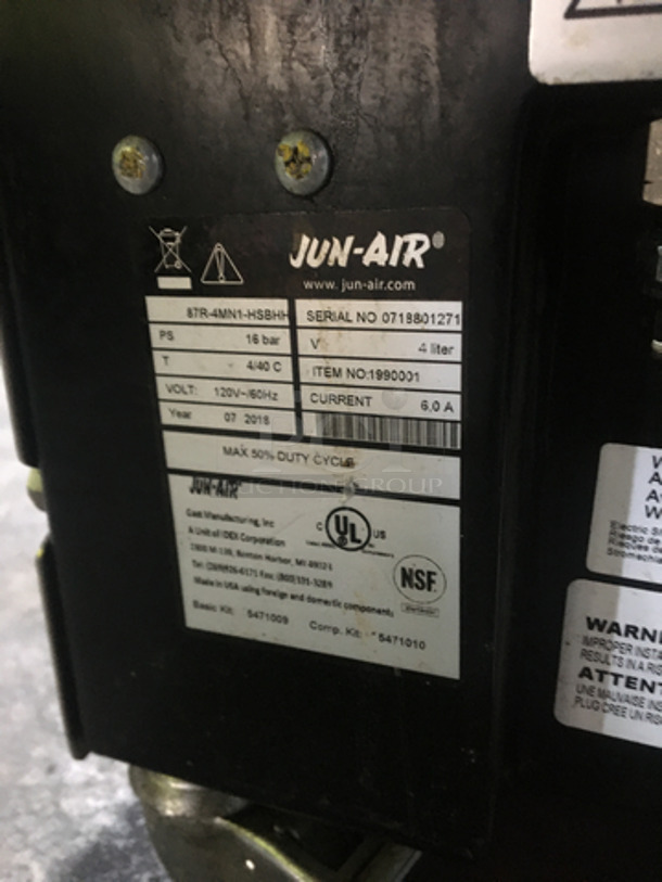 2018 LATE MODEL! Jun Air Beverage Chiller! All Stainless Steel! Model 87R4MN1HSBHH Serial 0718801271! 120V! - Image 6 of 7