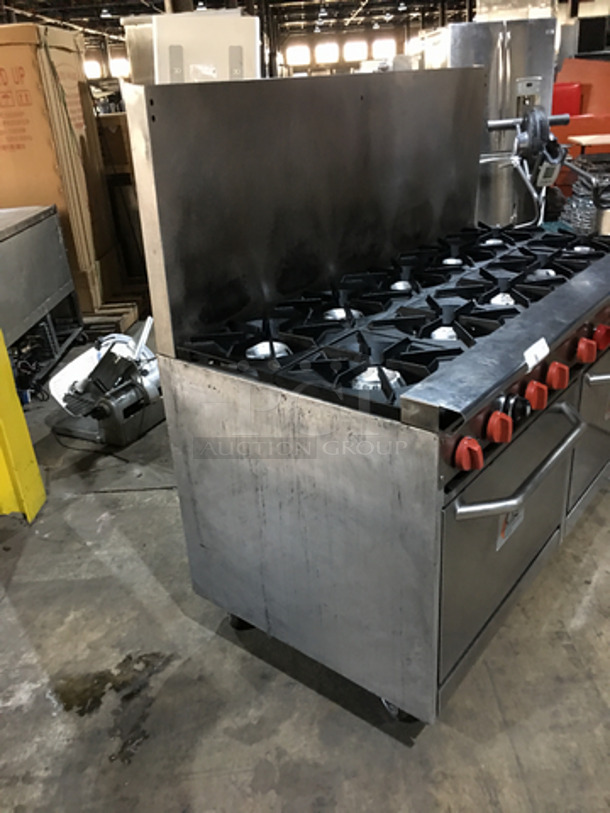WOW! LATE MODEL! CPG Natural Gas Powered 10 Burner Commercial Range! With 2 Full Size Ovens Underneath! Model 60CPGV10B26N Serial 998491608010! On Commercial Casters! - Image 2 of 11