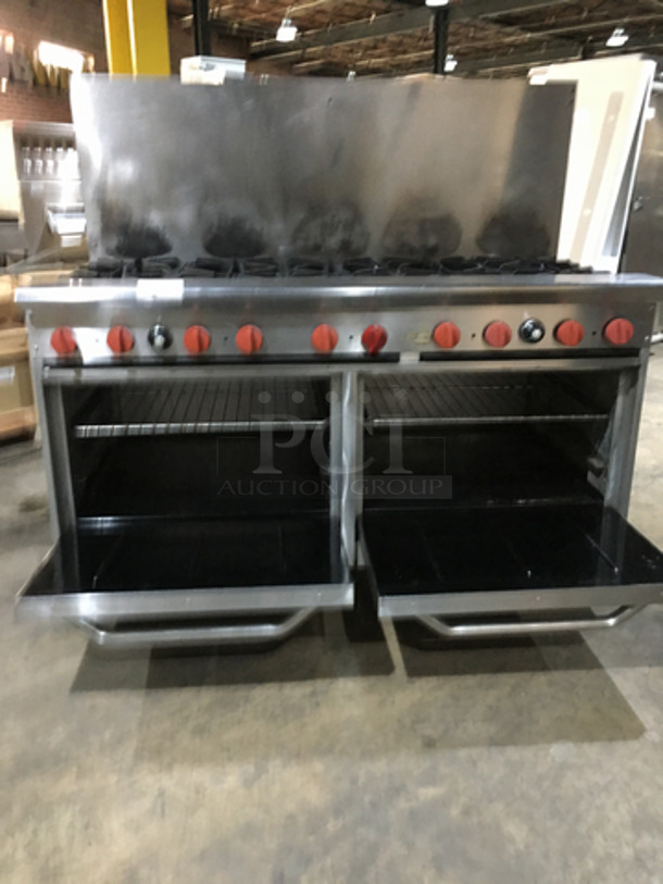 WOW! LATE MODEL! CPG Natural Gas Powered 10 Burner Commercial Range! With 2 Full Size Ovens Underneath! Model 60CPGV10B26N Serial 998491608010! On Commercial Casters! - Image 7 of 11