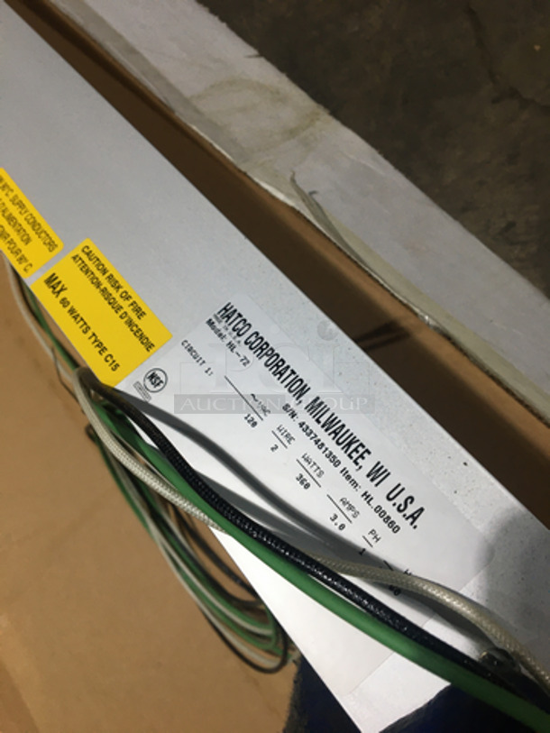 IN THE BOX! Hatco Commercial Heat Lamp Strip! Model HL72 Serial 4337481350! 120V 1Phase! - Image 3 of 6