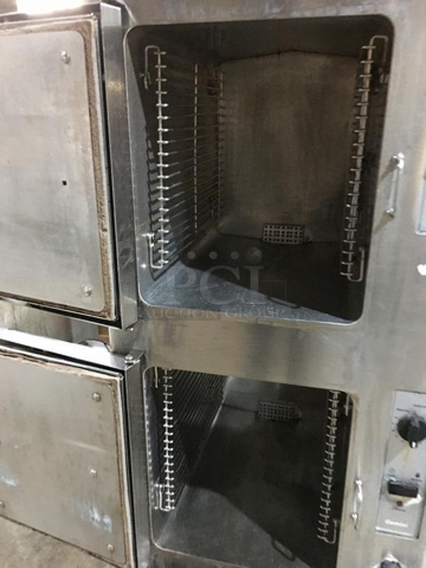 Cleveland Commercial Natural Gas Powered Dual Cabinet Steamer! All Stainless Steel! Model 24CGA10.2 Serial 1410230000196! 115V 1Phase! On Legs! - Image 5 of 9