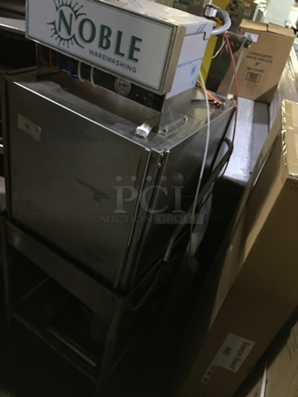 SWEET! Noble Commercial Floor Style Pass Through Dishwasher! All Stainless Steel! Model WAREFORCEIE Serial 17F335838! 115V 1Phase! On Legs! Working When Removed!
 - Image 4 of 8