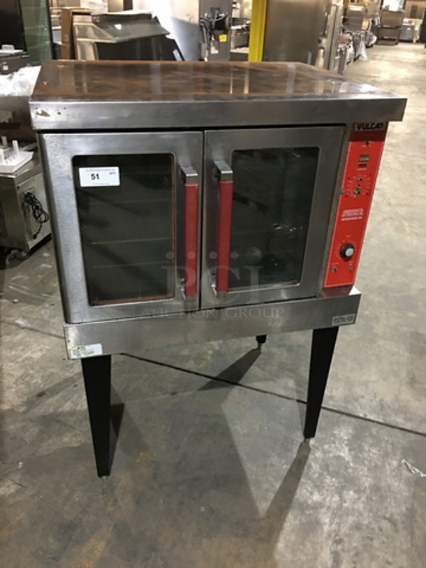 FABULOUS! Vulcan Commercial Electric Powered Single Deck Convection Oven! With View Through Doors! All Stainless Steel! On Legs! Not Tested!