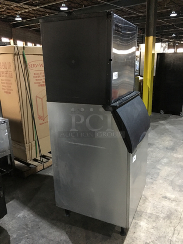 Ice-O-Matic Commercial Ice Machine! On Ice Bin! All Stainless Steel! Model ICE1006HW3 Serial 12061280014654! 208/230V 1Phase! On Ice! 2 X Your Bid! Makes One Unit!
 - Image 2 of 8