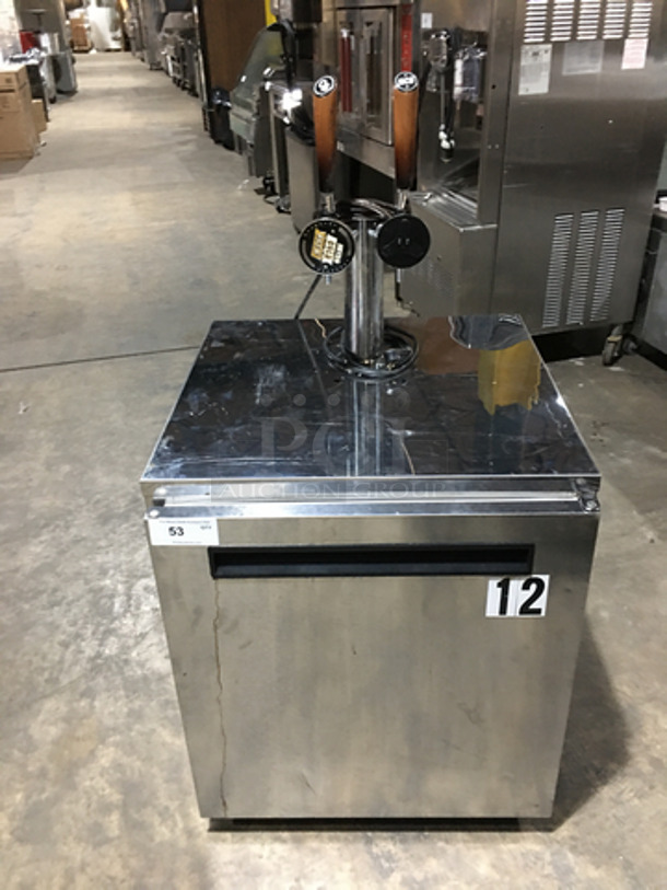 Delfield Commercial 2 Tap Kegerator! With Single Beer Tower! With Underneath Storage Space! Model ND21TS00! 115V 1Phase!