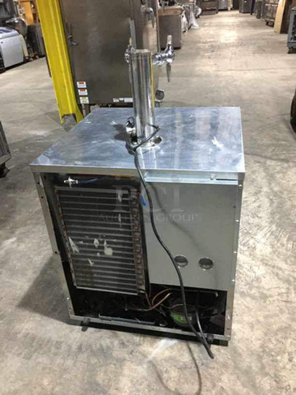 Delfield Commercial 2 Tap Kegerator! With Single Beer Tower! With Single Door Underneath Storage Space! All Stainless Steel! Model ND21RS00 Serial 1709152001692! 115V 1Phase! - Image 3 of 8