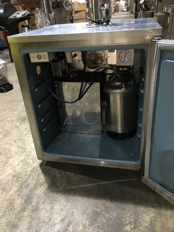 Delfield Commercial 2 Tap Kegerator! With Single Beer Tower! With Single Door Underneath Storage Space! All Stainless Steel! Model ND21RS00 Serial 1709152001692! 115V 1Phase! - Image 5 of 8