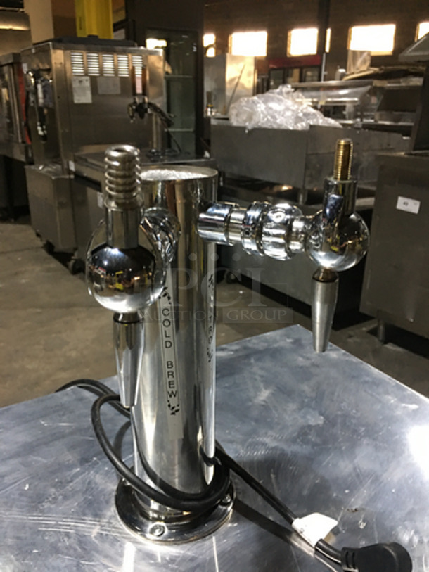 Delfield Commercial 2 Tap Kegerator! With Single Beer Tower! With Single Door Underneath Storage Space! All Stainless Steel! Model ND21RS00 Serial 1709152001692! 115V 1Phase! - Image 7 of 8