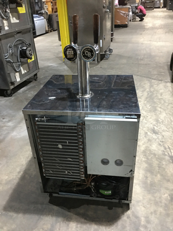 Delfield Commercial 2 Tap Kegerator! With Single Beer Tower! With Single Door Underneath Storage Space! All Stainless Steel! Model ND21TS00 Serial 1608152001208! 115V 1Phase! - Image 3 of 8
